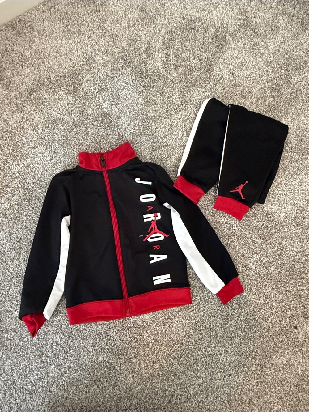 Jordan Black, Red & White Kids Track Jacket and Pants 2T SET